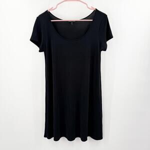 Eileen Fisher Tunic Top/Dress Women Small NEW 100% Silk black short sleeve NWOT